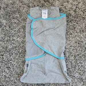 HALO SleepSack Ideal Temp Swaddle 0-3 Months Gray Blue Sleeping Bag
